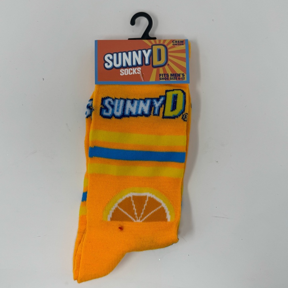 Men’s Novelty “Sunny D” Orange Crew Socks